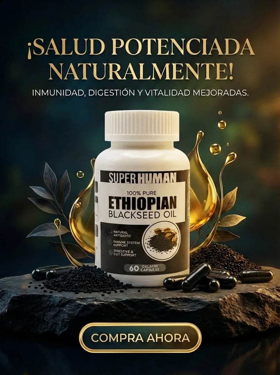 SUPER HUMAN Ethiopian Black Seed Oil – Aceite de Semilla Negra Etíope Alta Potencia (60 Cápsulas)