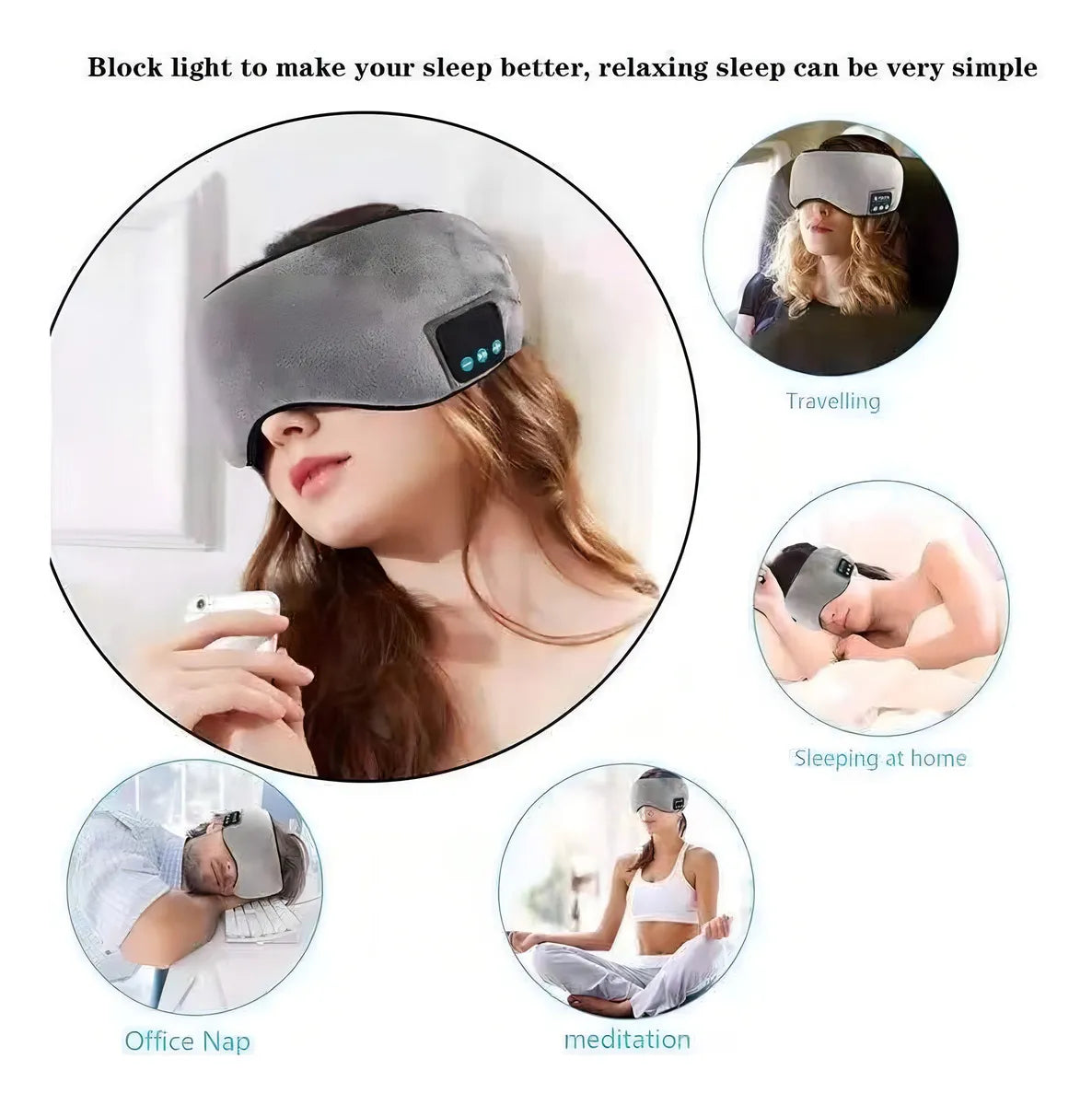 SLEEPMASK® Antifaz Bluetooth Sueño + ENVÍO GRATIS 🚚