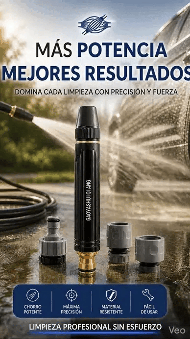 PRO PULSE MAX™ Boquilla Propulsora Metálica de Alta Precisión + 5 METROS DE MANGUERA GRATIS 🎁