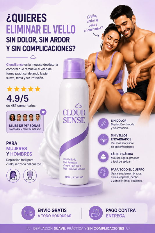 CLOUDSENSE® Crema depiladora para hombres y mujeres + ENVÍO GRATIS 🎁