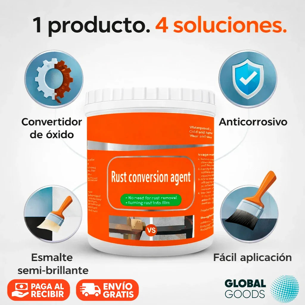 JUE FISH™ Pintura Elimina Óxido de 1 Kg + ENVÍO GRATIS 🎁