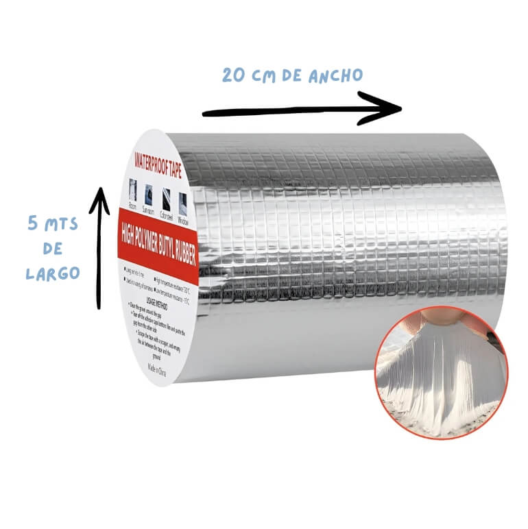 CINTA TAPA GOTERAS IMPERMEABLE DE BUTILO + ENVÍO GRATIS 🎁