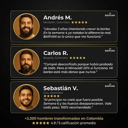 Barvan™ — Bálsamo Estimulante de Barba con Minoxidil 20% Ultra Potente