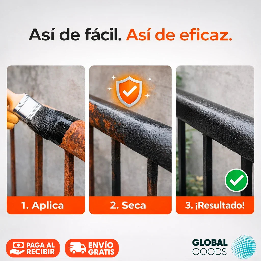 JUE FISH™ Pintura Elimina Óxido de 1 Kg + ENVÍO GRATIS 🎁