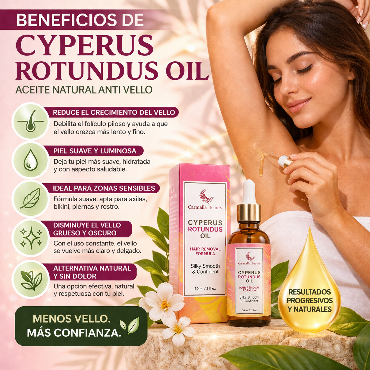 CYPERUS ROTUNDUS Fórmula natural para la extracción de vellos + ENVÍO GRATIS 🎁
