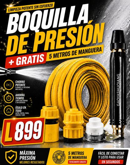 PRO PULSE MAX™ Boquilla Propulsora Metálica de Alta Precisión + 5 METROS DE MANGUERA GRATIS 🎁