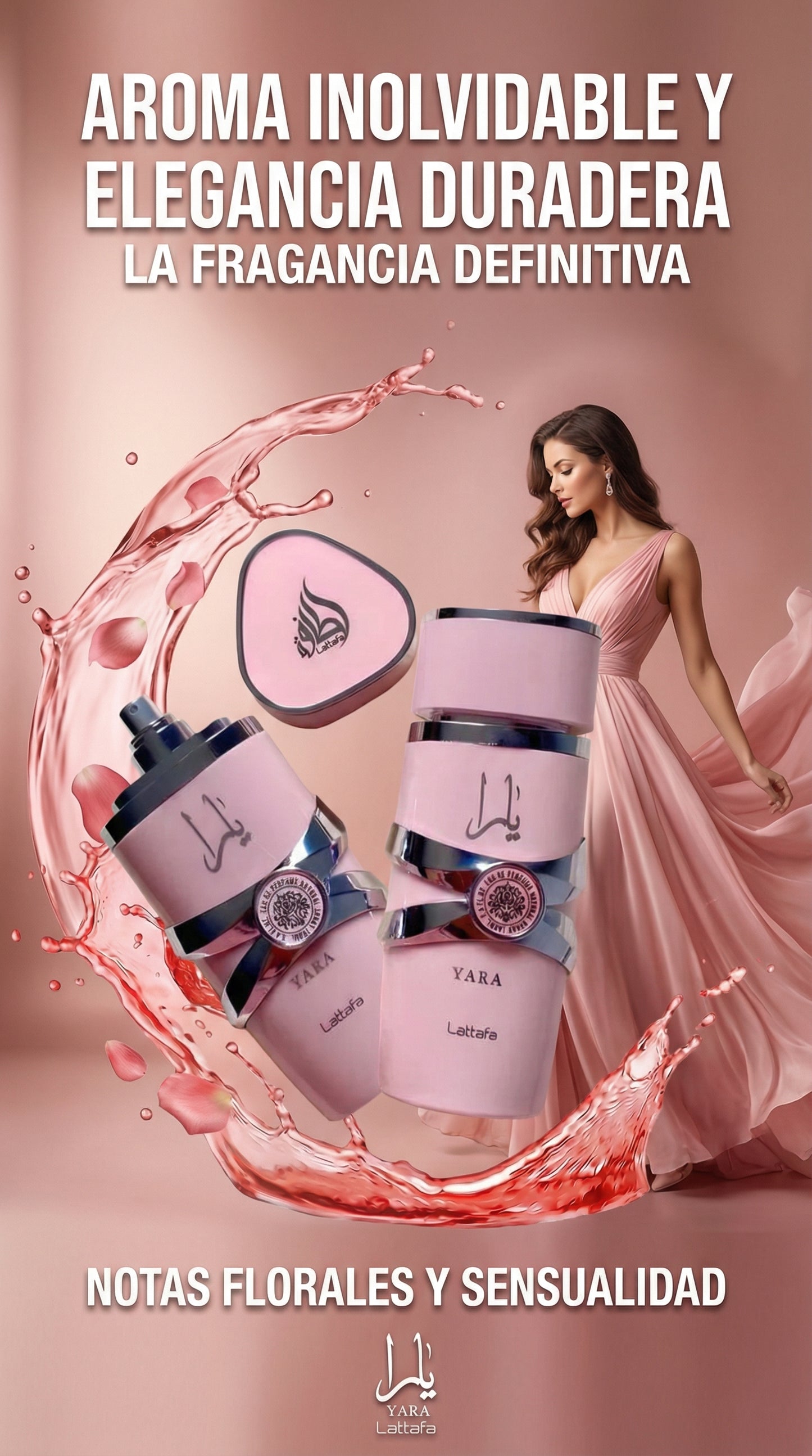 Perfume Arabe Yara Lattafa Rosa 100 ml 🌸 + ENVIO GRATIS 🎁